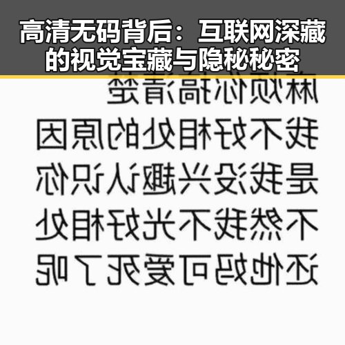 高清无码背后：互联网深藏的视觉宝藏与隐秘秘密